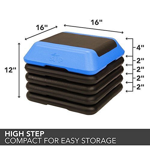 Adjustable High Step Aerobic Platform with 4 Risers, Home Gym Workout Equipment,
