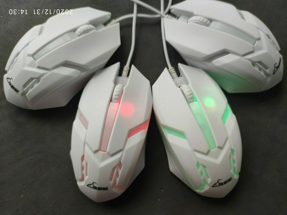 8pcs Wired Gaming Mouse LED Breathing Fire DPI Laptop PC Computer Optical Mice