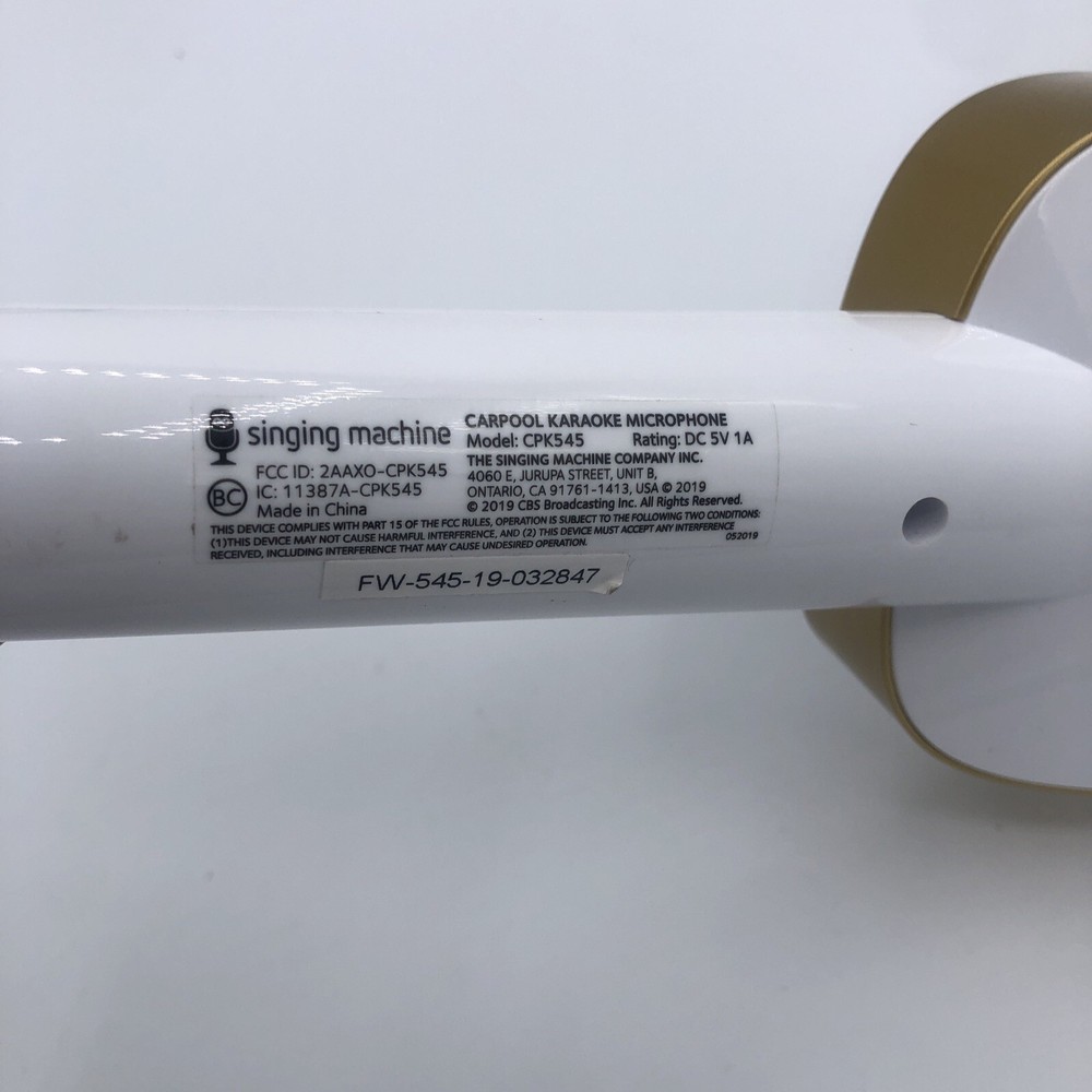 Carpool Karaoke Singing Machine Mic Tested Works