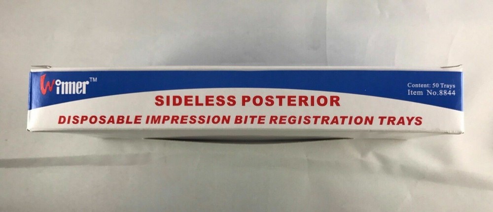 100 Pack Sideless Posterior Disposable Impression Bite Registration Trays
