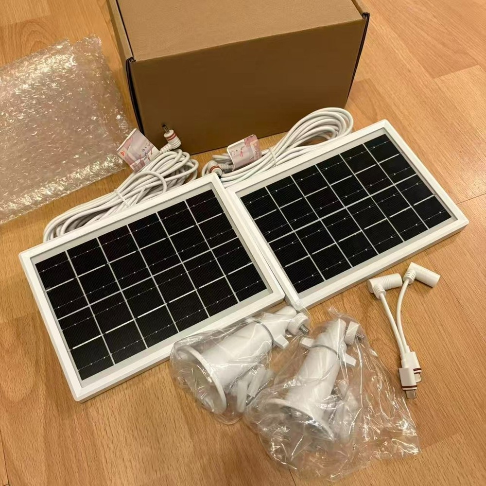 2 Pack Solar Panel Charger for Ring Camera, Panel size : 7.2 * 5 inch