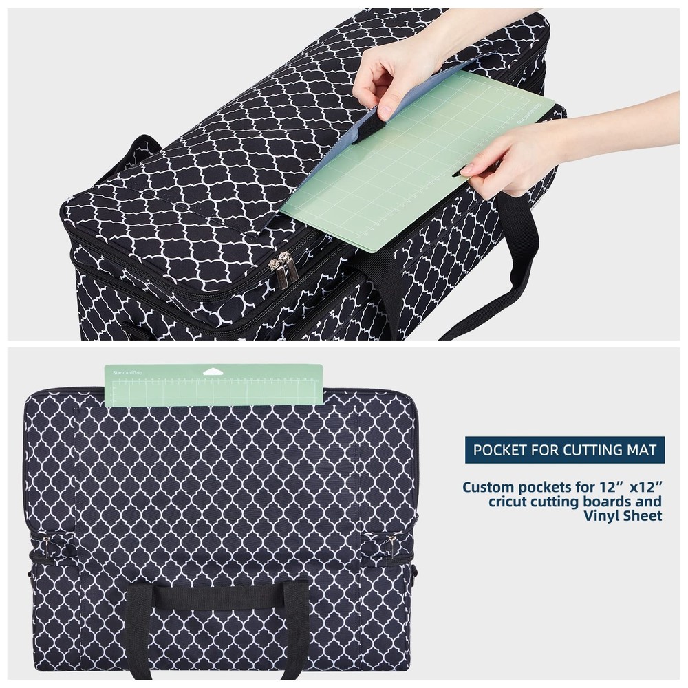 NICOGENA Double Layer Carrying Case with Mat Pocket for Cricut Maker 3, Explo...