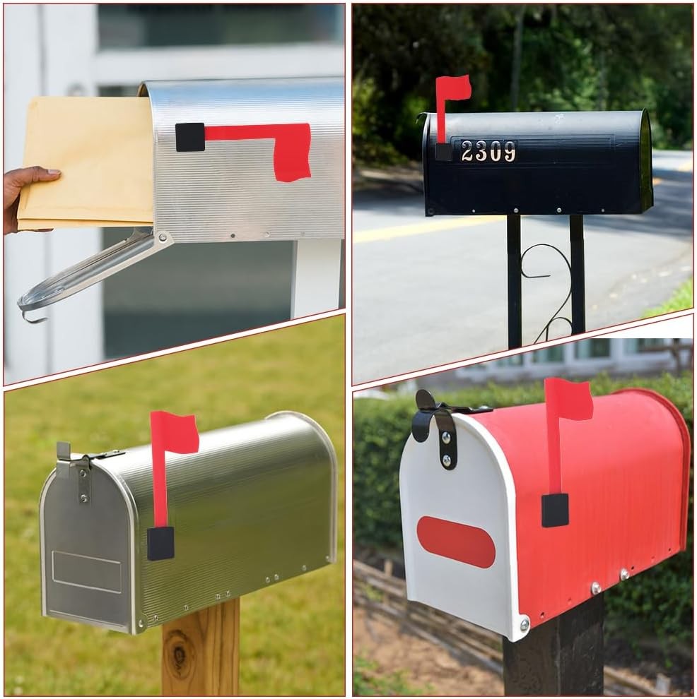 Red Mailbox Flag Replacement Kit Multi Directional for Wall & Post Mount