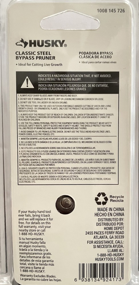 Husky 8" Bypass Pruner & 6" Micro Snips Pruning Shears 2 Pack