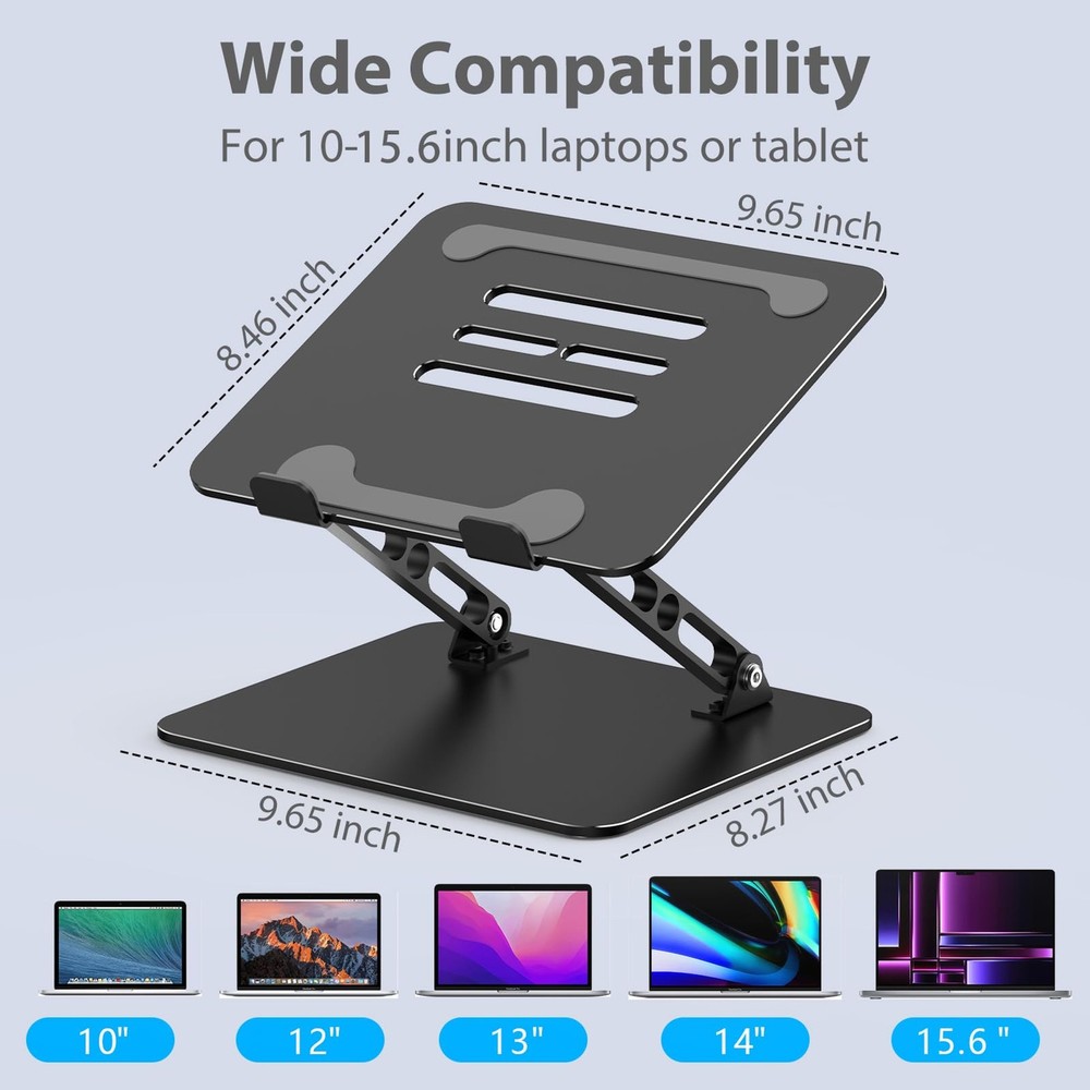 Adjustable Laptop Stand Portable Foldable Metal Computer Notebook Holder