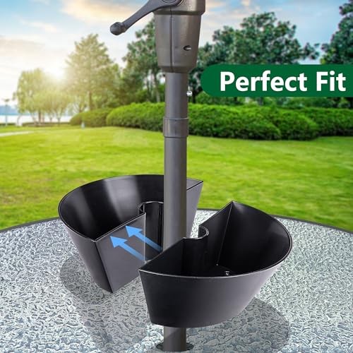 Umbrella Planters - Half Circle Planter Pots with Umbrella Hole - 1pack Black