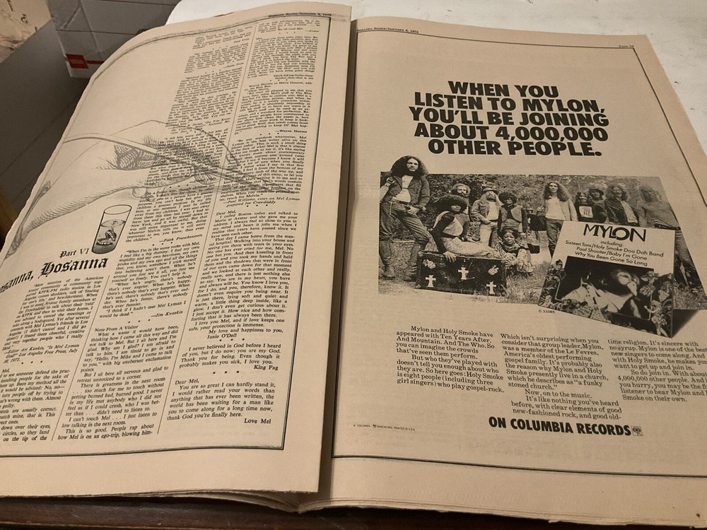 ROLLING STONE MAGAZINE January 5 1972 Cat Stevens Bob Dylan Flat