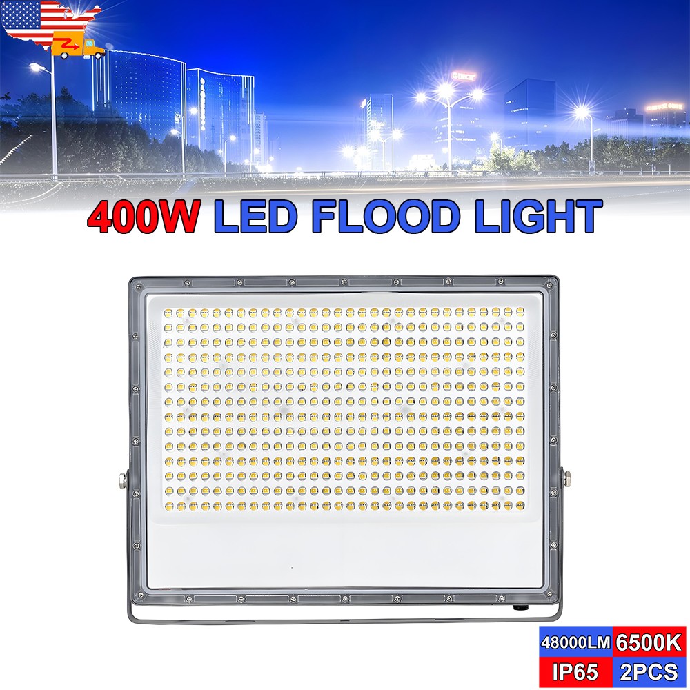 2Pack 400W Exterior Security Light with Plug Garden Yard Exterior Security Light