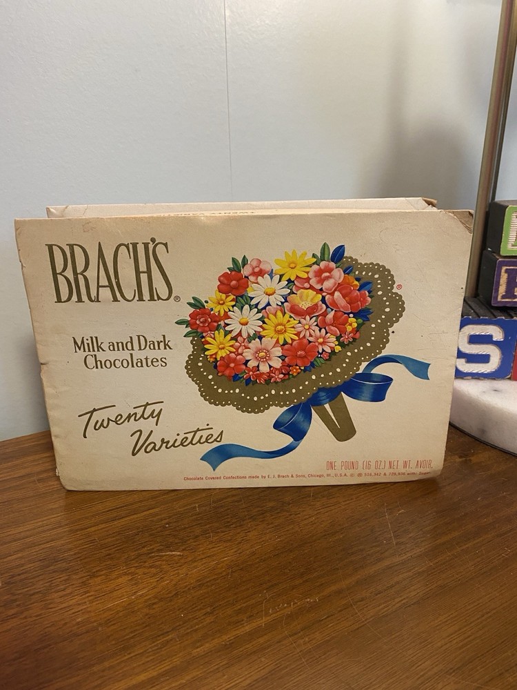 Vintage Brach’s Candy Box Easter Spring Flowers Empty
