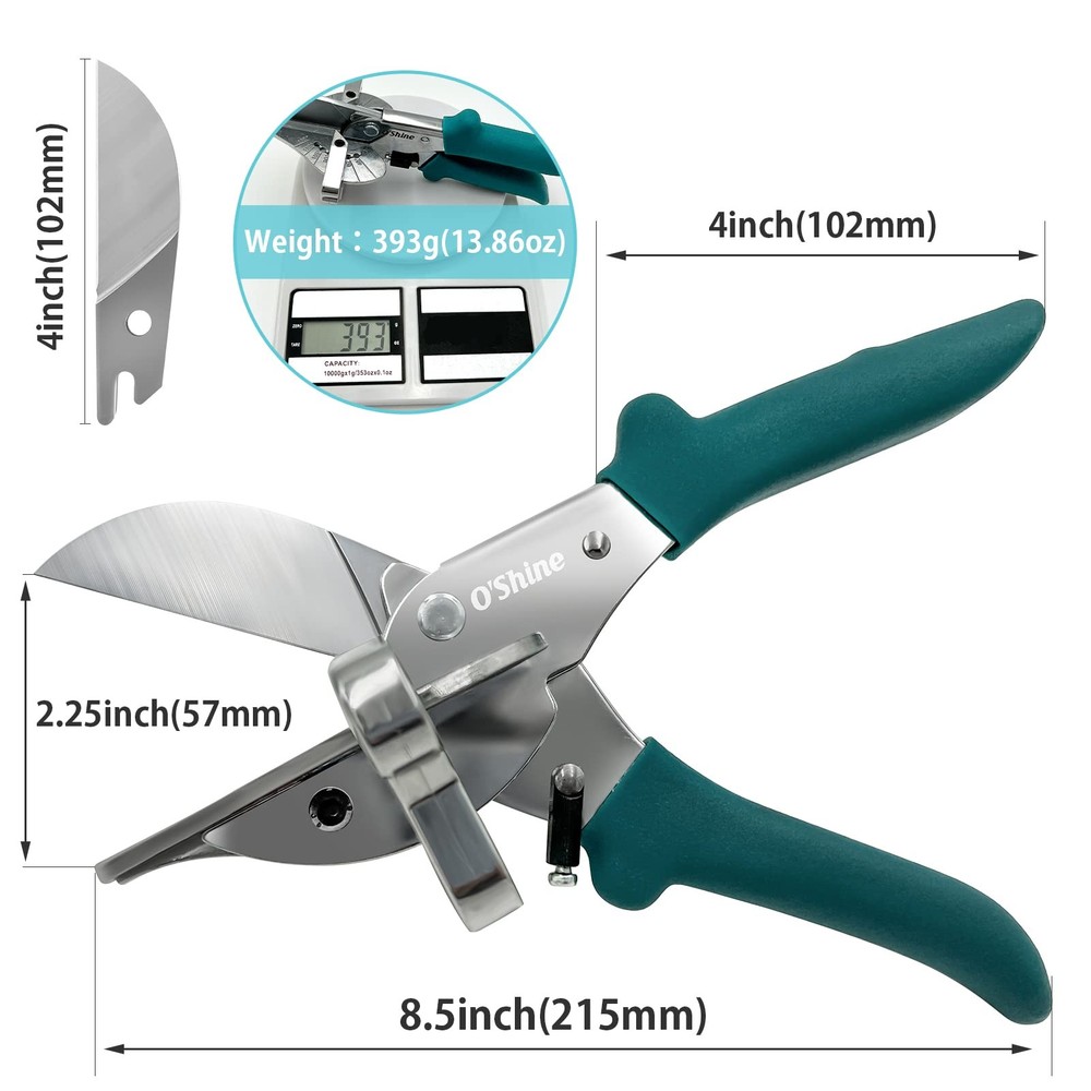 O’Shine Miter Shears for Angular Cutting Molding Crafting,Shoe Green