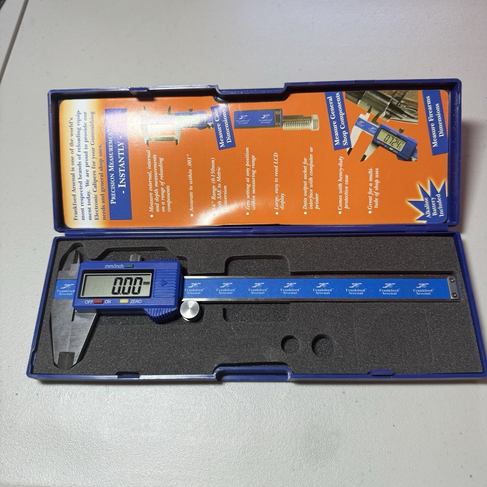 Frankford Arsenal Electronic Caliper W/ LCD Display & Case For Reloading