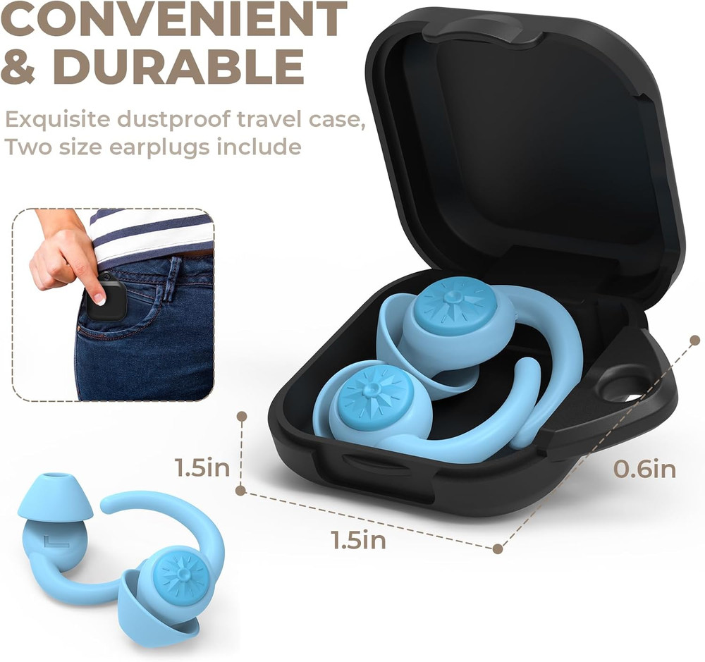 Ear Plugs for Sleeping: Reusable Earplugs for Sleep, Snoring Blocking, Concert,