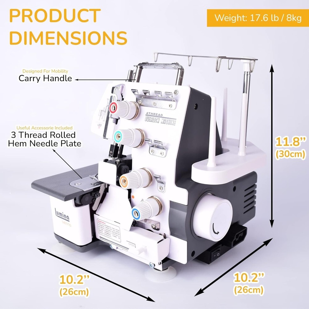 Serger Sewing Machine - Industrial Grade Sergers & Overlock Machines with Durabl