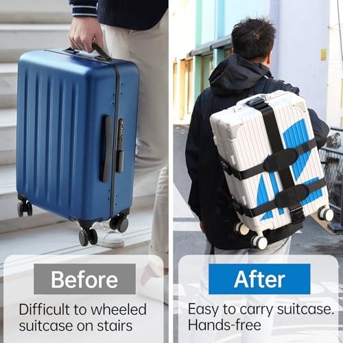 Heavy Duty Backpack Conversion Straps for Hard Shell Suitcase Luggage - Adjustab