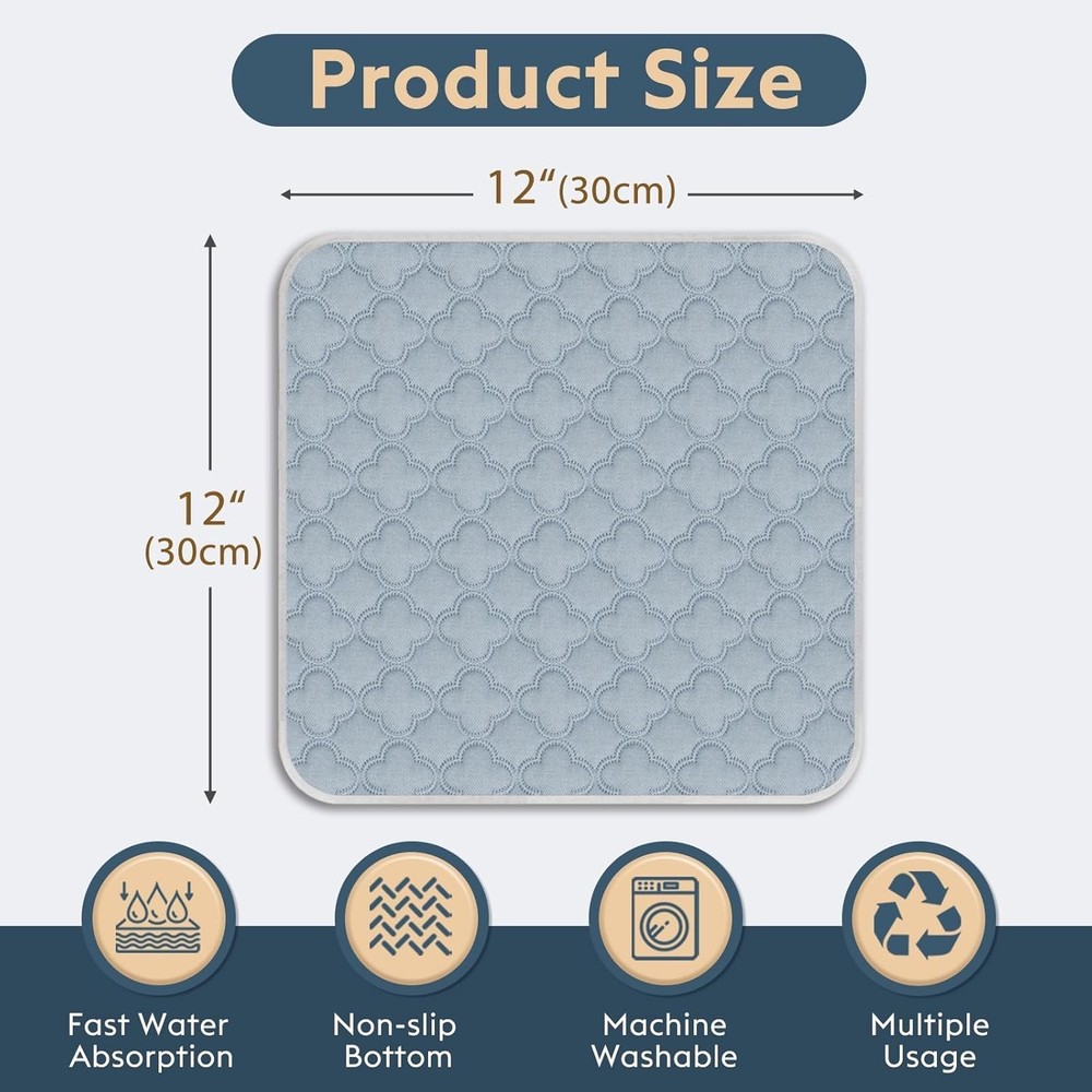 Multi-Size Washable Pee Pads - 4 Pack for Small Animals, Efficient Odor Control