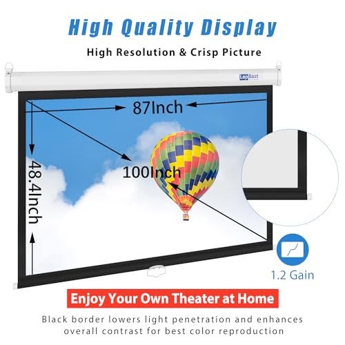 100INCH Manual Pull Down White Projector Screen 100-Inch 16:9 (Slow retraction)