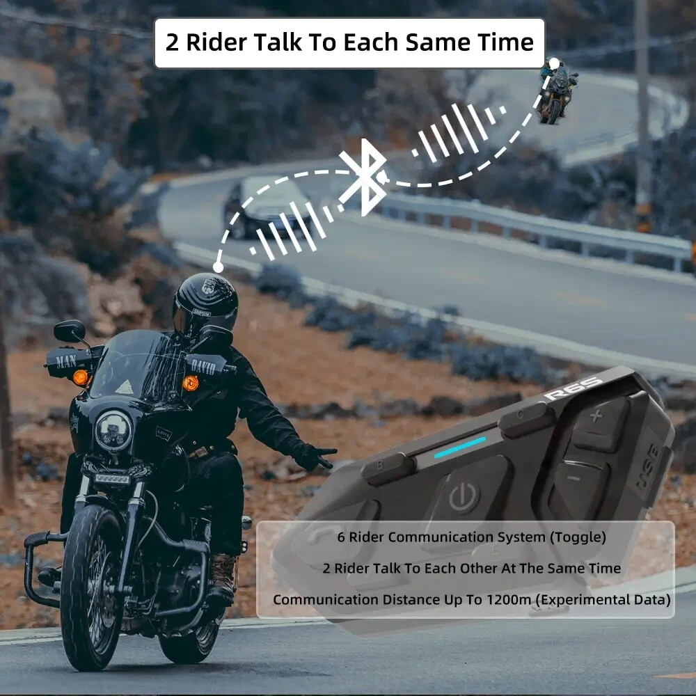 6 Riders Helmet Headset Motorcycle Bluetooth Intercom Wireless Communication