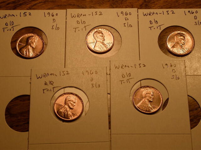 1960-D SD WRPM#152 D/D Tilted Ch/Gem BU/Uncirculated Red Lincoln Cent Error