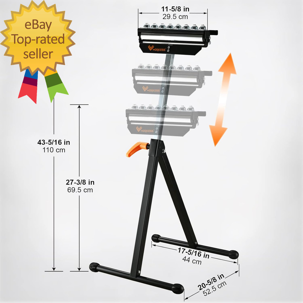 3 in 1 Roller Stand for Woodworking Stable 132 Lbs Load Capacity Outfeed Roller