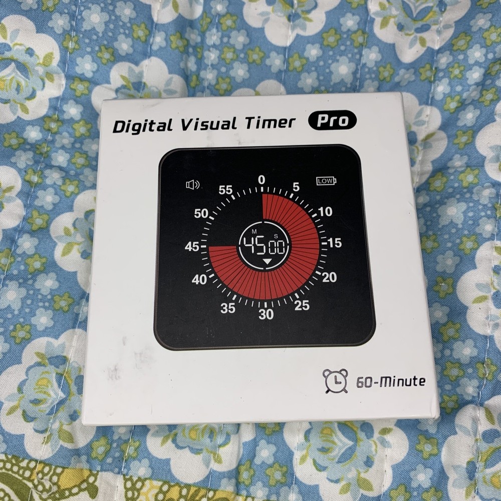 Digital Visual Timer with 4.3-Inch Colored Screen, 60-Minute Silent Countdown