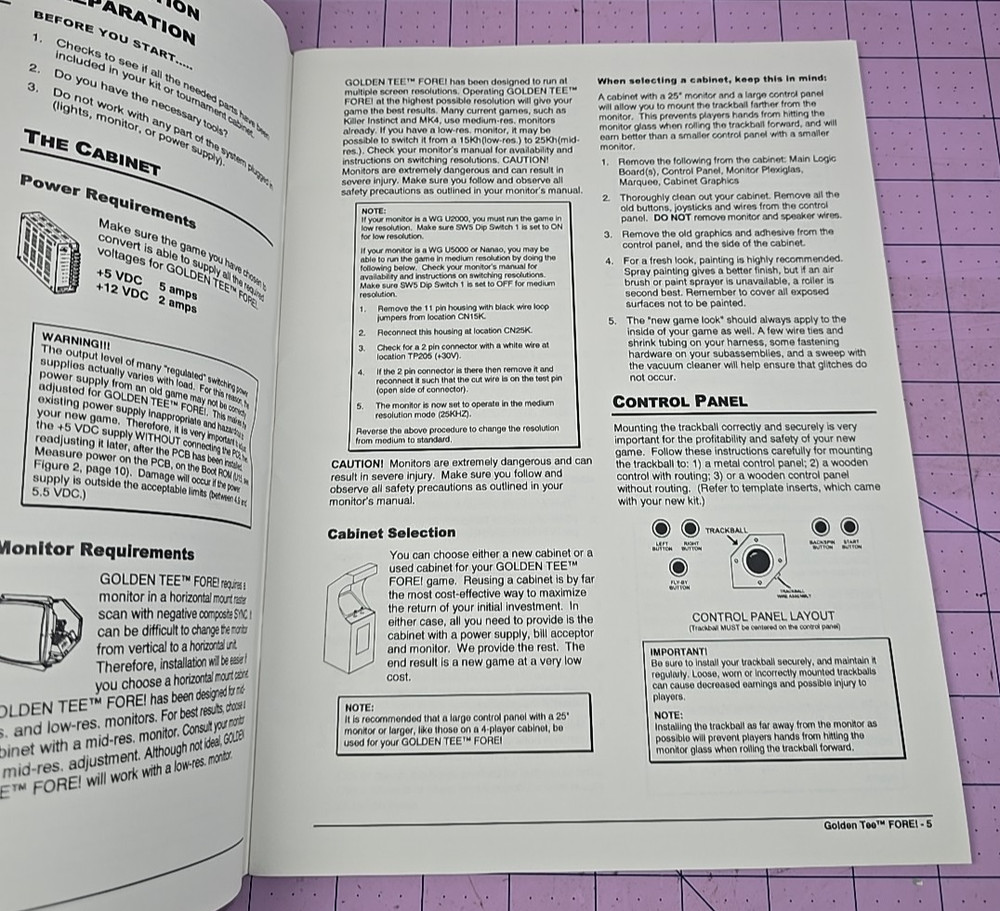 Golden Tee fore Arcade installation manual