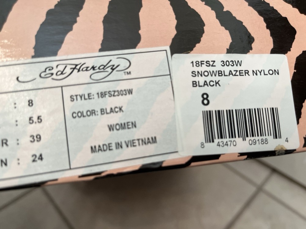 ED HARDY LOGO SKULL,ROSE,ZEBRA DISIGN RECTANGLE LONG BOOTS BOX, DISPLAY,STORAGE