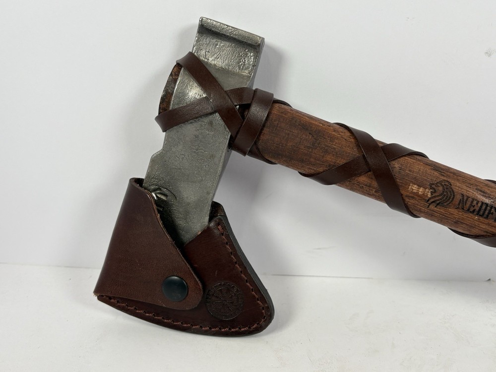 NedFoss 16 inch Viking Tomahawk Axe Sharp Bearded Axe Handle Loose