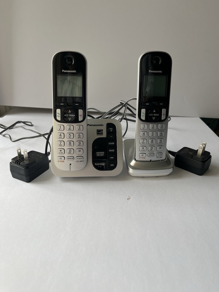 Panasonic cordless phone system with 2 handsets and answering machine.