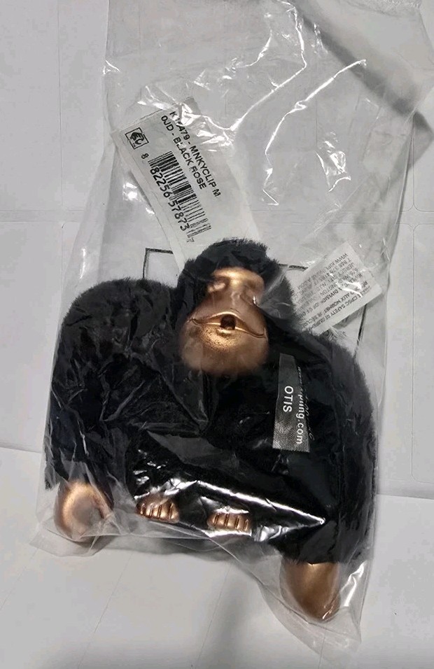 KIPLING Monkey Clip Black Rose Gold OTIS NWT