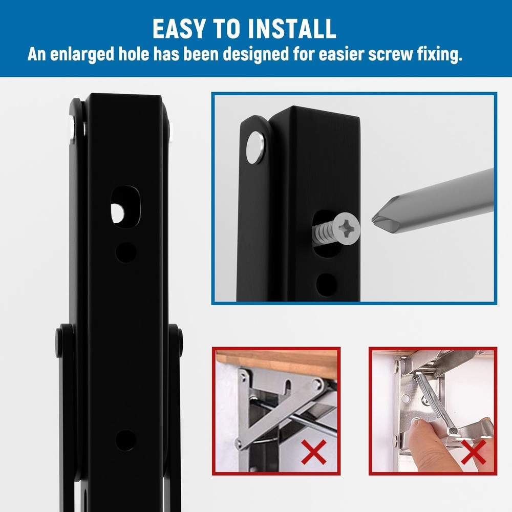 8 Inch Folding Shelf Brackets-2 Pack Foldable Heavy Duty Triangle Collapsible Wa