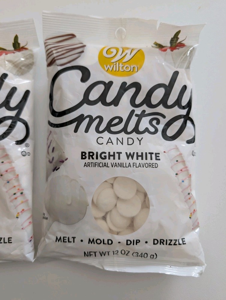 Wilton Candy Melts - Bright White - 12 oz Bag - 2 Pack - See Description BIN 1