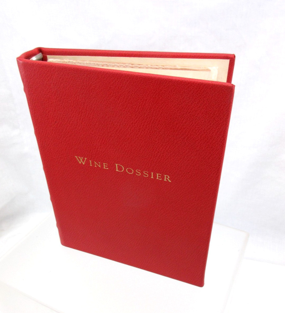 Wine Dossier Leather Hardcover 6 Ring Binder Graphic Image Red