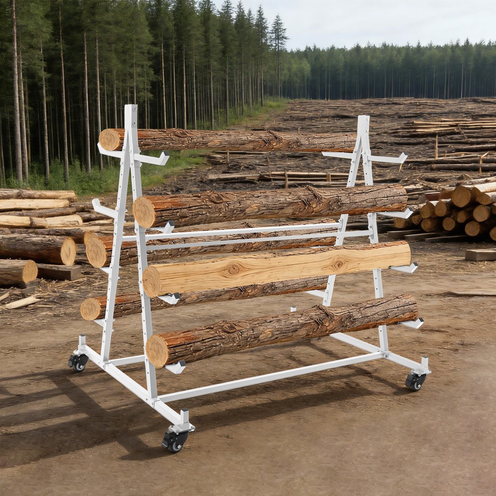 5 Tier Material Handling Conduit Pipe Rack Horizontal Storage Rack w/Wheels