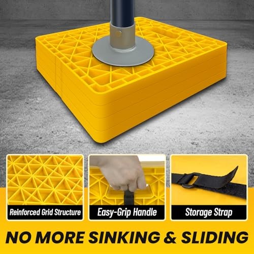 Large RV Jack Stabilizer Pads,Sinking Resistant Stackable Yellow 14"x12"