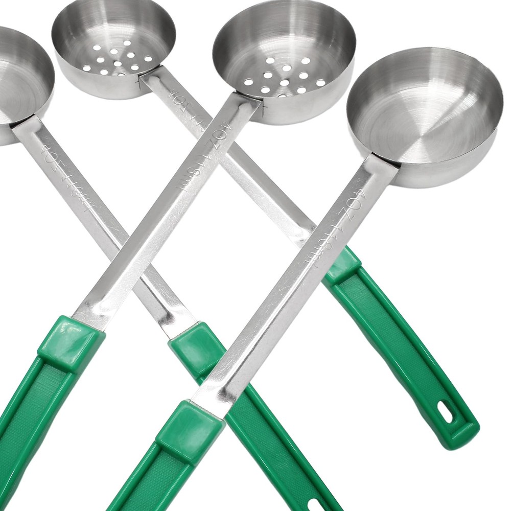 4 oz Portion Control Serving Spoons Measuring Ladle Scoops Green 4 PCS