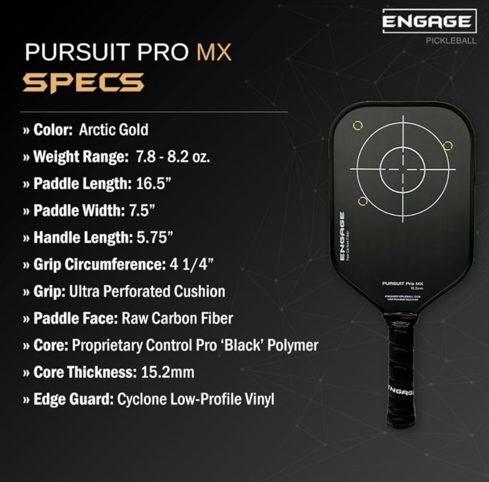 Engage Pursuit Pro MX 6.0 Pickleball Paddle