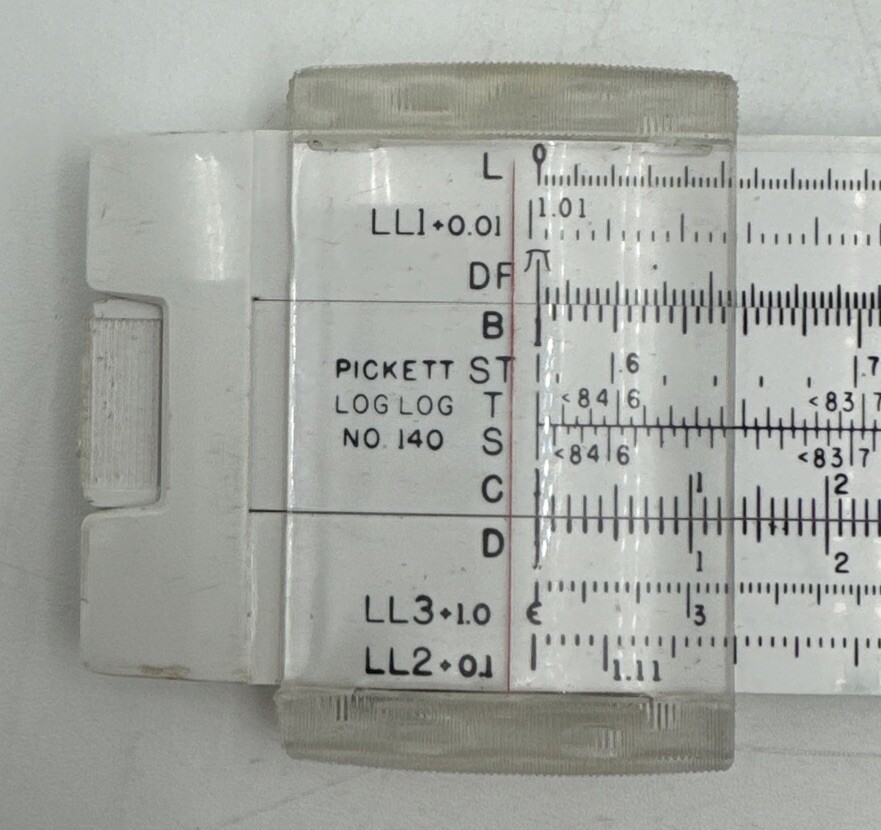 Vintage Pickett Microline 140 Slide Rule White
