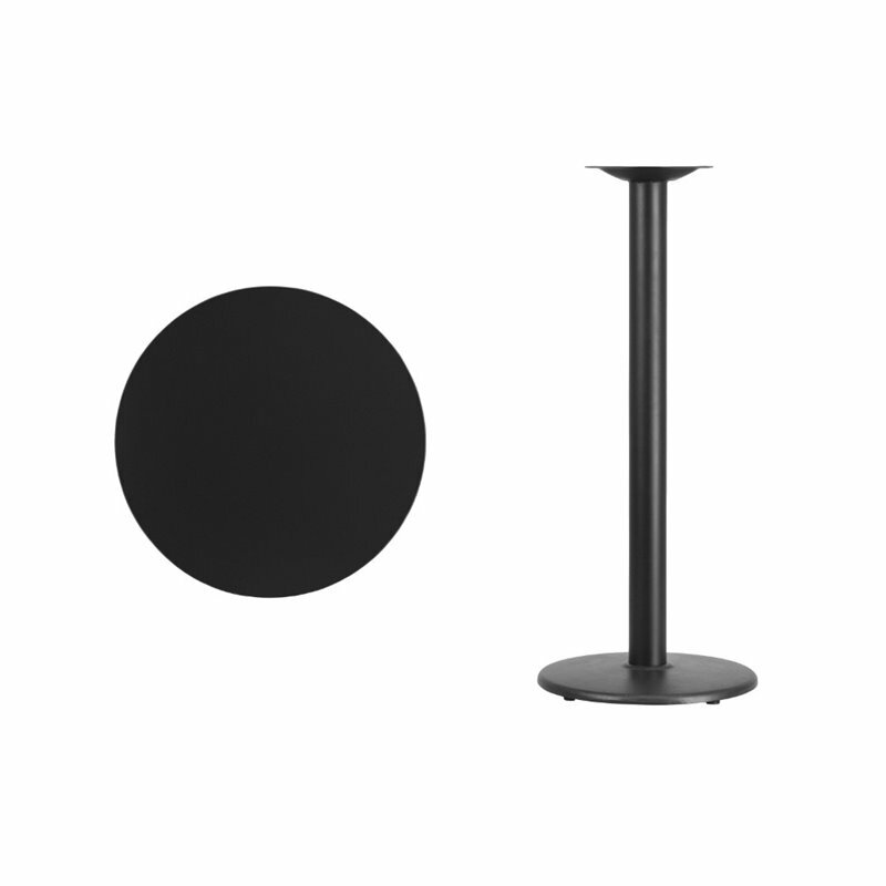 Bowery Hill 24" Round Restaurant Bar Table in Black