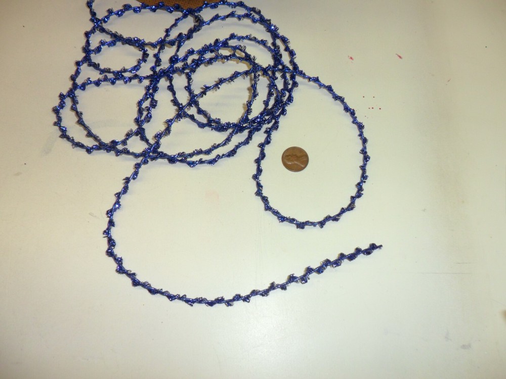 Vintage Elastic Metallic Braid - Blue 5 Yards