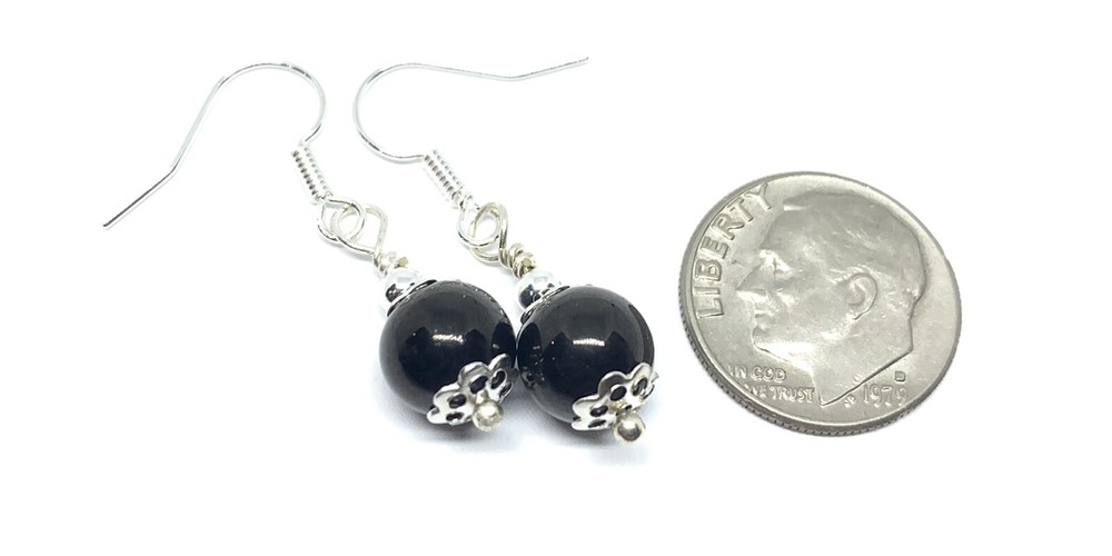 Jet Genuine Stone Handmade Earrings Crystal Healing