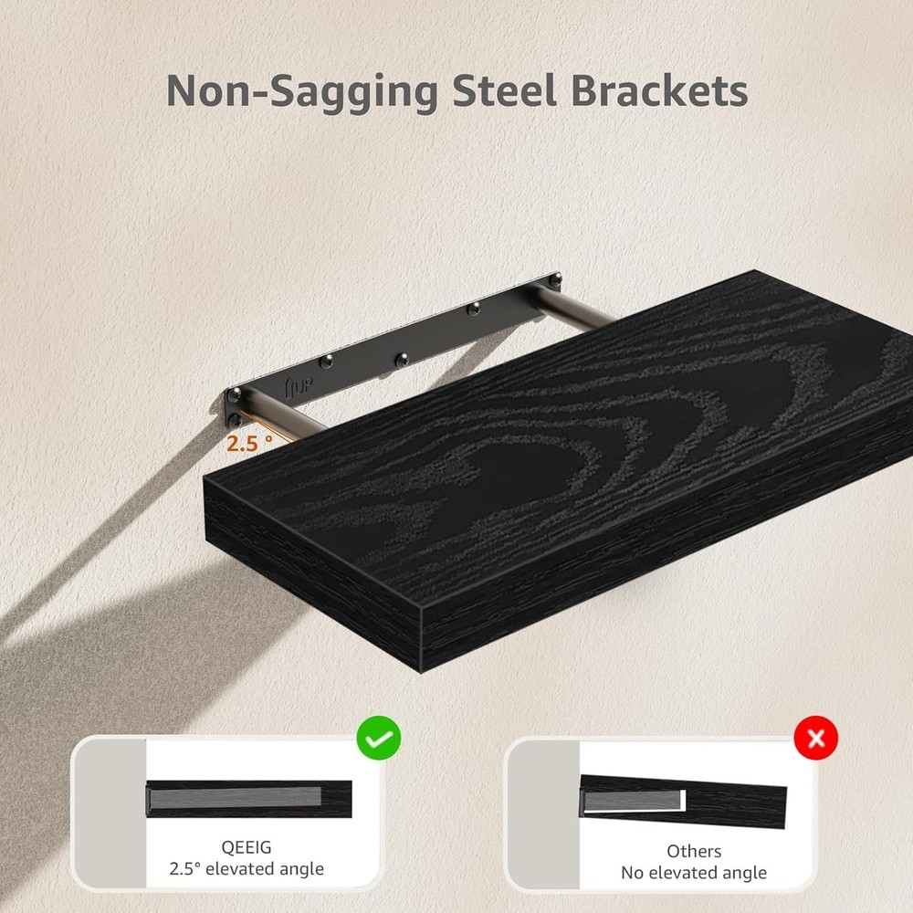 15.7'' Engineered Wood Floating Shelves - Functional Bathroom Storage Solution