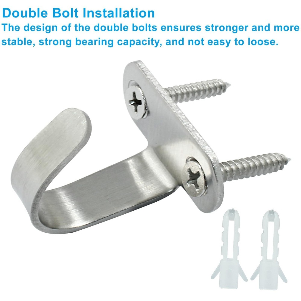 Piutouyar 6 Pack Silver Screw Mounted Ceiling Hooks, Heavy Duty Under-Shelf C...