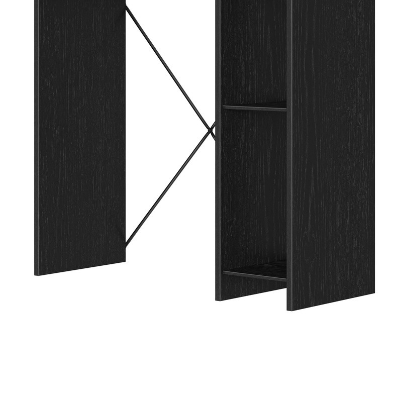 Compact Computer Desk W/ Side Shelves Tool-Free Assembly Storage Solution Home