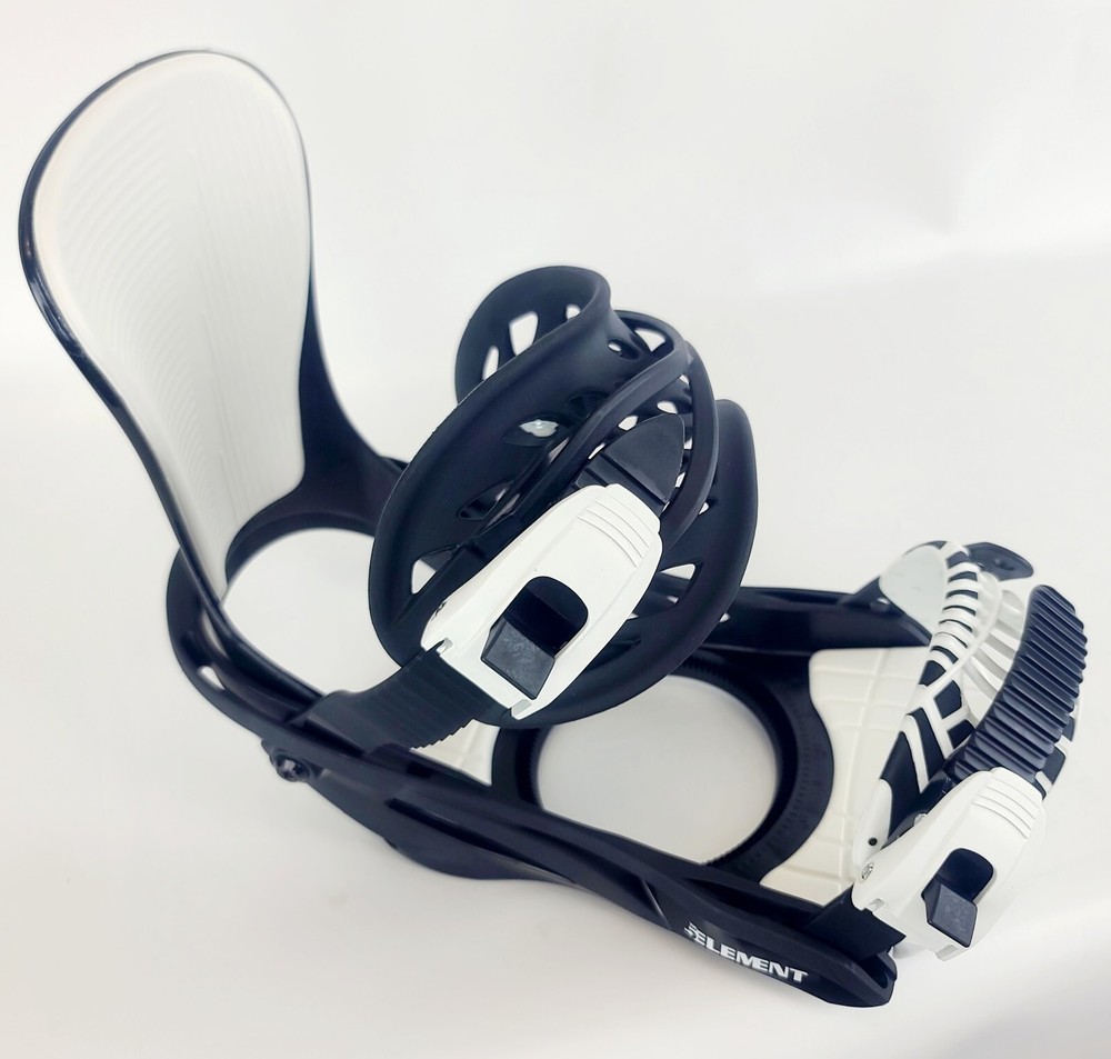 New 5th Element Covert Snowboard Bindings Black/White Sizes S M/L L/XL