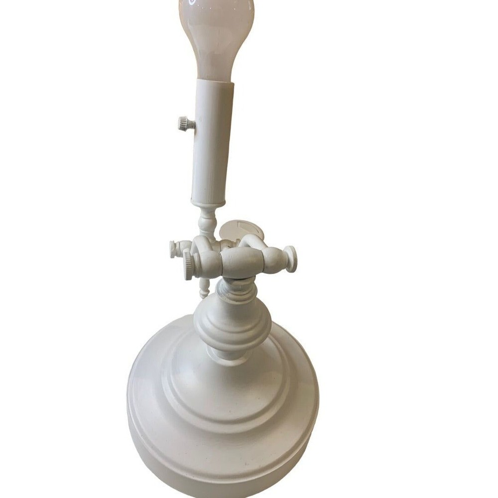 Vintage Painted White Hinged Tabletop Lamp Light Adjustable