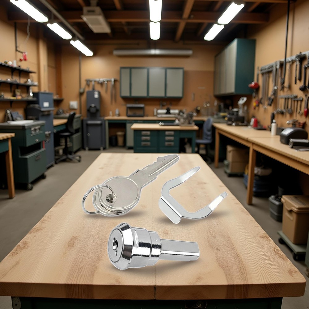 A Set Silver Universal Stainless Toolbox Lock, Lock Iron Cabinet 2