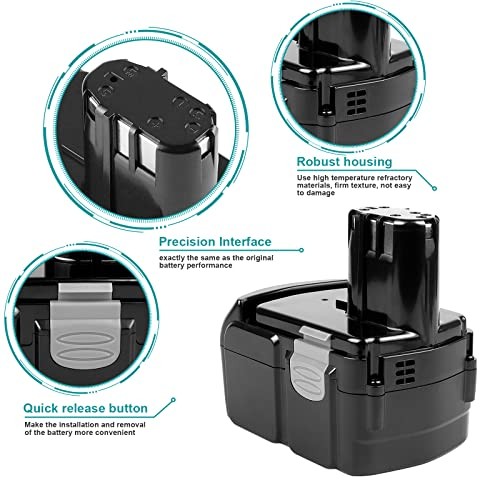 [2Pack] 18V 6.0Ah! High-Output Battery for Hitachi Power Tools BCL1815 Pack 2