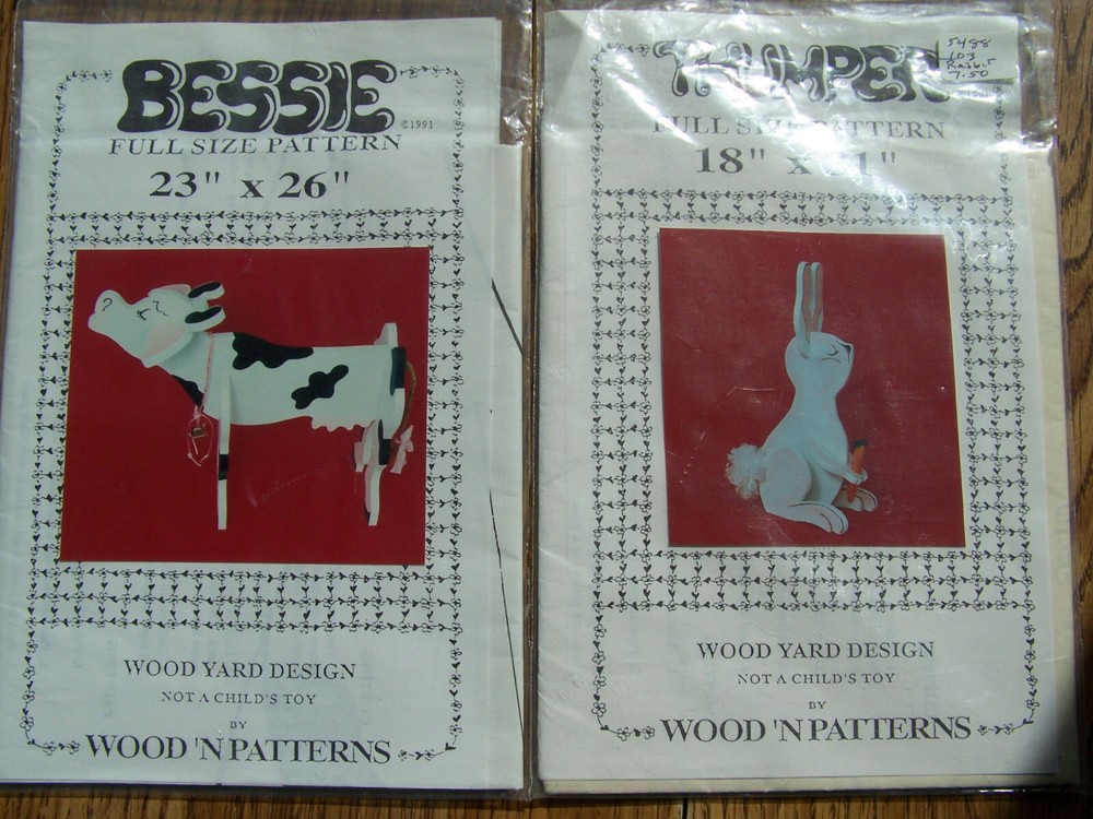 VINTAGE WOOD YARD ART PATTERNS  BESSIE & THUMPER
