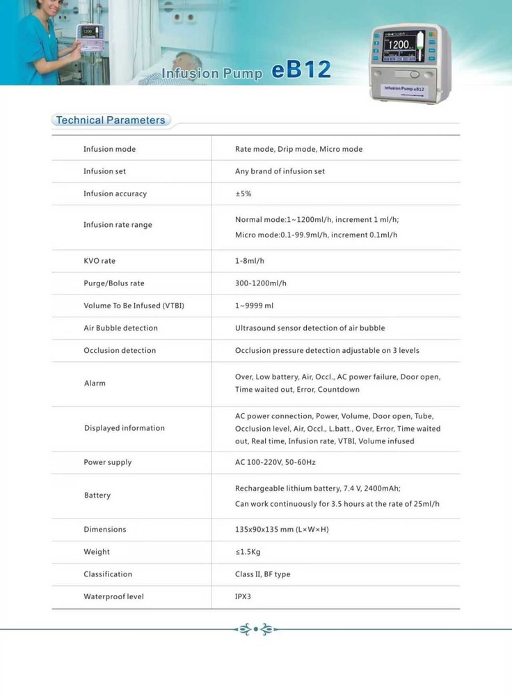 Touch Screen Dual CPU Infusion Pump Heating Warmer Real Time Display KVO