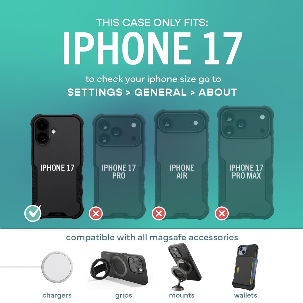 Smartish Total Eclipse iPhone 17 MagSafe Armor Case Gripzilla Rugged Heavy Duty
